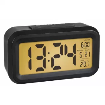 Despertador de cuarzo TFA-Dostmann 60.2018.01 negro pantalla LED