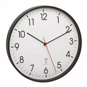 Reloj de cuarzo TFA-Dostmann 60.3537.01 redondo negro reloj de pared/sobremesa