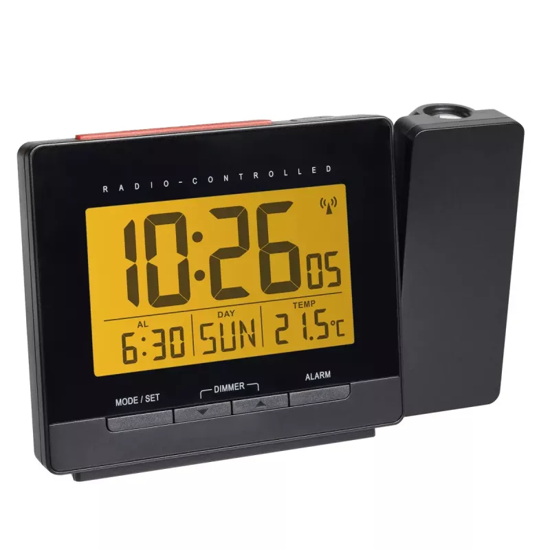 Despertador radiofónico digital TFA-Dostmann 60.5016.01 negro rango de temperatura -10 a 50 °C
