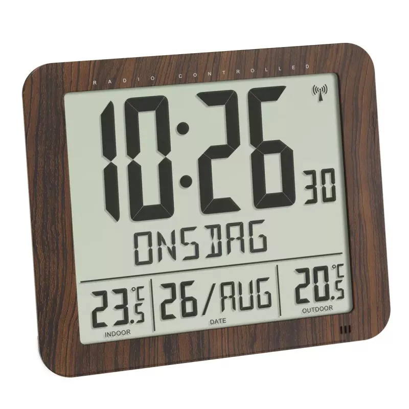 Despertador digital TFA-Dostmann 60.4518.08 madera LCD 433 MHz