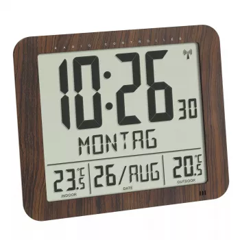 Despertador digital TFA-Dostmann 60.4518.08 madera LCD 433 MHz