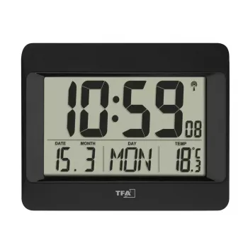 Despertador digital TFA-Dostmann 60.4519.01 negro a pilas
