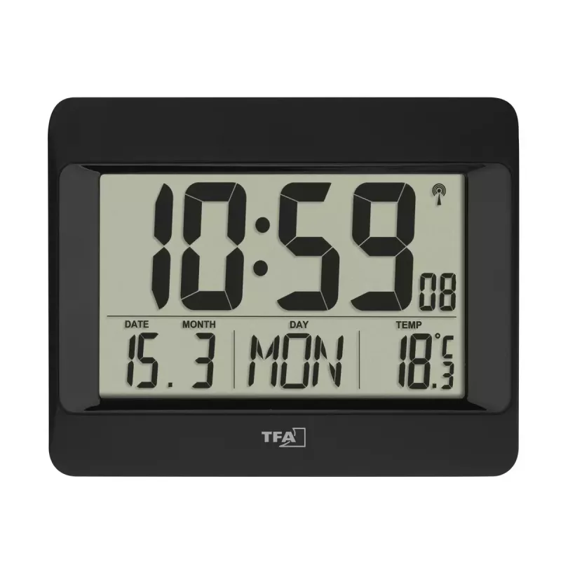 Despertador digital TFA-Dostmann 60.4519.01 negro a pilas