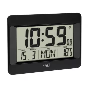 Despertador digital TFA-Dostmann 60.4519.01 negro a pilas