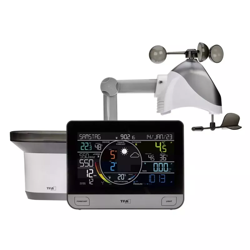 TFA-Dostmann View Pro negro DC/batería Wi-Fi anemómetro termómetro higrómetro barómetro