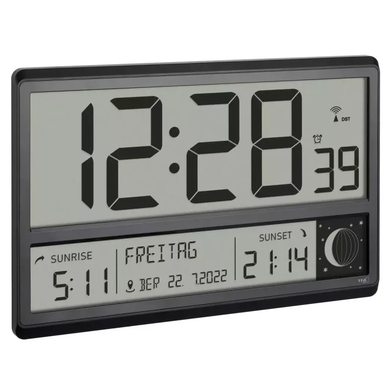 Despertador digital TFA-Dostmann 60.4524.01 negro LCD a pilas