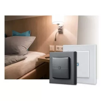 Interruptor de pared inalámbrico eQ-3 Homematic IP HmIP-WRC2-2 — RF, pila (AAA), 86×86×19 mm, blanco