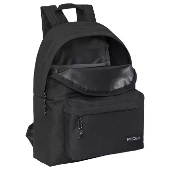 Mochila PEDEA Style para dispositivos de hasta 33,8 cm (13,3 pulgadas), negra, 1 bolsillo frontal, asa de transporte, correa de hombro