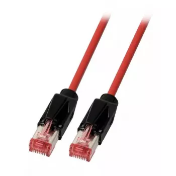 Cable de red EFB Elektronik K8048PUI10 Cat6a S/FTP (S-STP) 10 m RJ-45 contactos dorados, Negro/Rojo