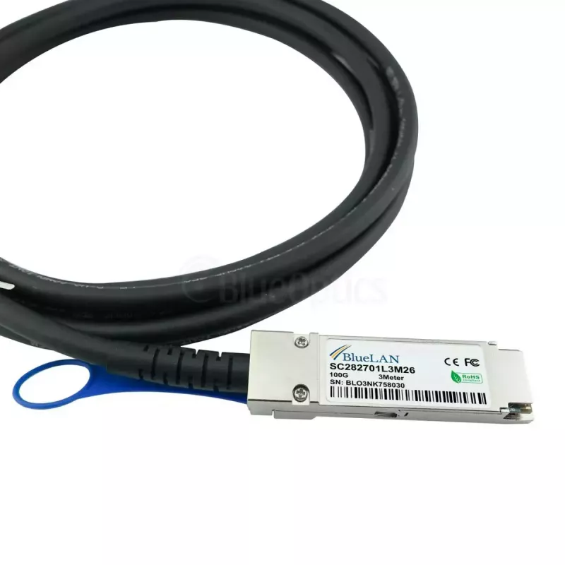 Cable de red BlueOptics Q28-4S28-DAC-2M-PS-BL QSFP28 4 x SFP28 InfiniBand 2 m negro