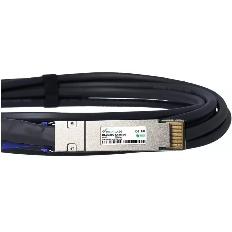 BlueOptics QDD-400-CU2M-BL cable de fibra óptica InfiniBand 2 m QSFP-DD negro