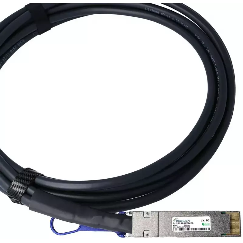 BlueOptics QDD-400-CU2M-BL cable de fibra óptica InfiniBand 2 m QSFP-DD negro