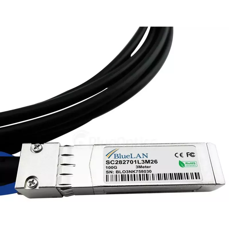 BlueOptics XQ+BC0003-XS+-BL cable de fibra óptica InfiniBand 3 m QSFP28 4xSFP28 conector macho/conector macho