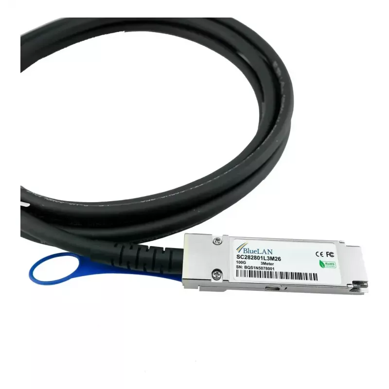 Cable Direct Attach QSFP28 BlueOptics SFP-DAC100-0.5M-BL 100G, DAC, 0,5 m, QSFP28–QSFP28, negro