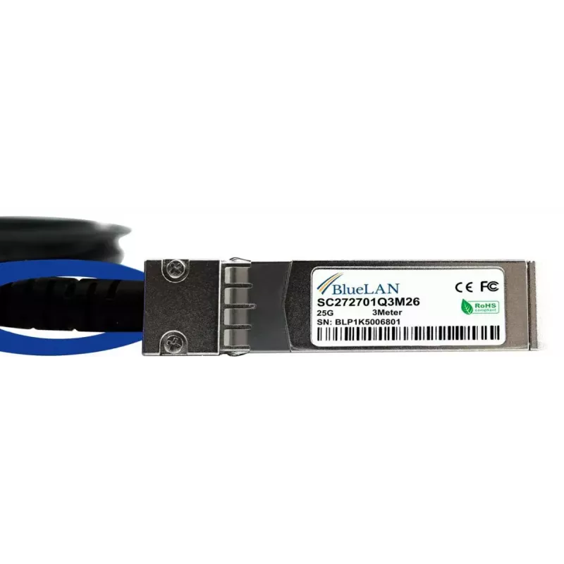BlueOptics SFP-H25G-CU3M cable de fibra óptica InfiniBand 3 m SFP28 negro