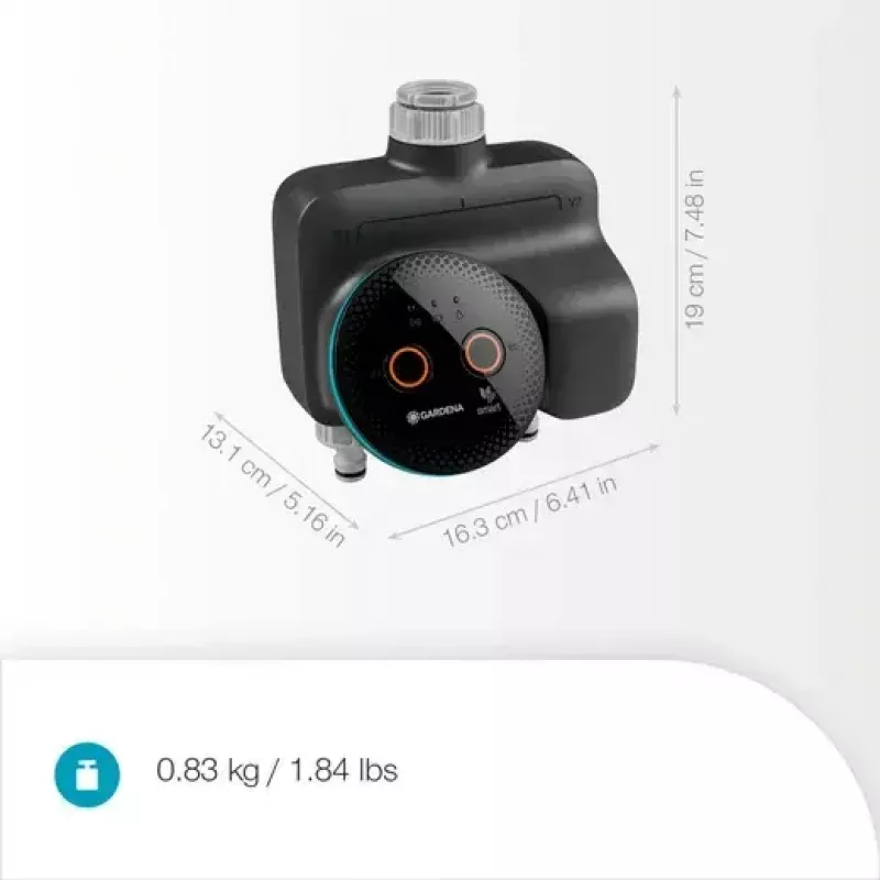 GARDENA smart home control de agua Wireless 19034-20 — Bluetooth, alimentado por pilas (AA), negro