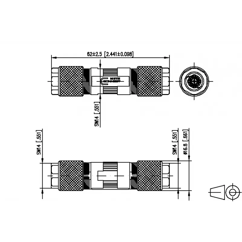 Conector de cable BTR NETCOM 130863-02-E