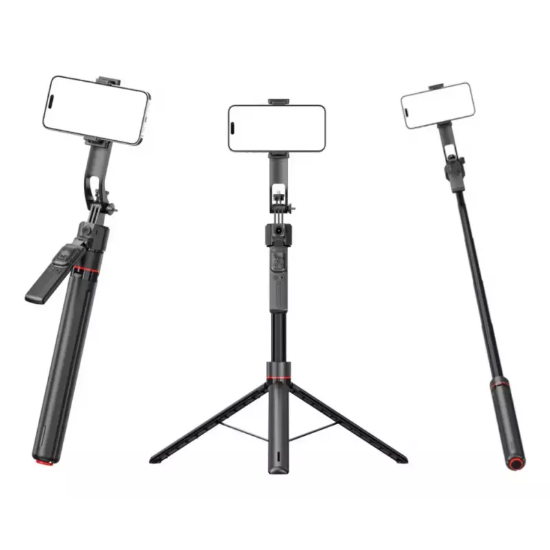 Trípode 4smarts 541772 para smartphone y cámara digital, 3 patas, altura máxima 176 cm, peso 560 g, negro