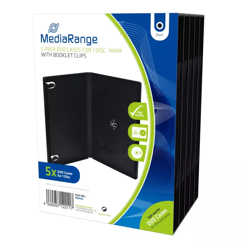Fundas DVD MediaRange BOX30, negro