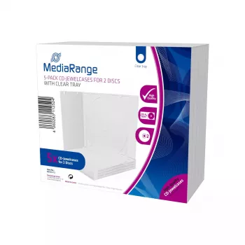 Funda de CD doble MediaRange transparente 10 mm