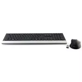 MediaRange Highline Series MROS105-YU conjunto inalámbrico de teclado y ratón, QWERTZ (eslavo meridional), negro/plata