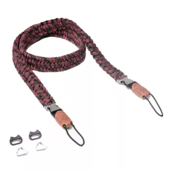 Correa de cámara de paracord C-ROPE Traveler, 100 cm, Red Dots