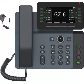 Teléfono IP GEQUDIO GZ-6 WLAN Bluetooth — terminal VoIP con conectividad Wi‑Fi y Bluetooth