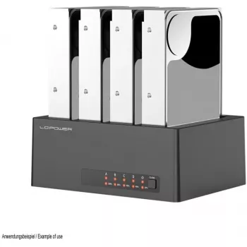 Base de acoplamiento para HDD LC-Power LC-DOCK-U3-4B-V2 con USB 3.0 y soporte multibahía