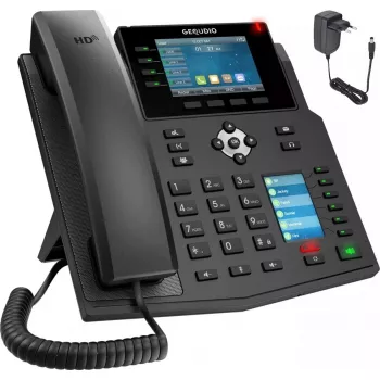 Teléfono IP GEQUDIO GX5+ con fuente de alimentación externa WA9550