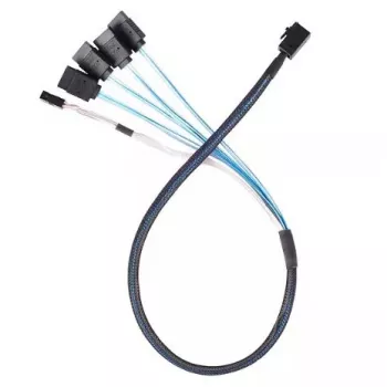 Cable SILVERSTONE SAS a 4×SATA CPS05-RE 0,6 m SFF-8643 a 4×7 pines SATA