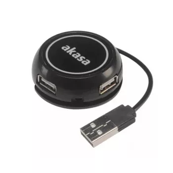 Hub USB Akasa Connect4C 4-IN-1 negro