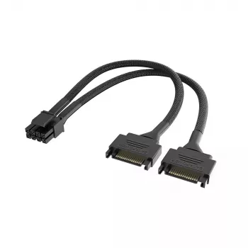 Cable adaptador de corriente Akasa Dual SATA a 8 pines CPU (AK-CBPW33-15) 15 cm