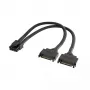 Cable adaptador de corriente Akasa Dual SATA a 8 pines CPU (AK-CBPW33-15) 15 cm