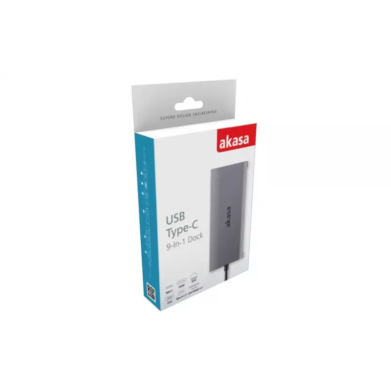 Estación de acoplamiento Akasa USB Type-C 9-in-1