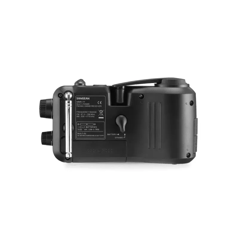 Radio portátil Sangean MMR-77 Analógica AM FM Negra 3,5 mm auriculares