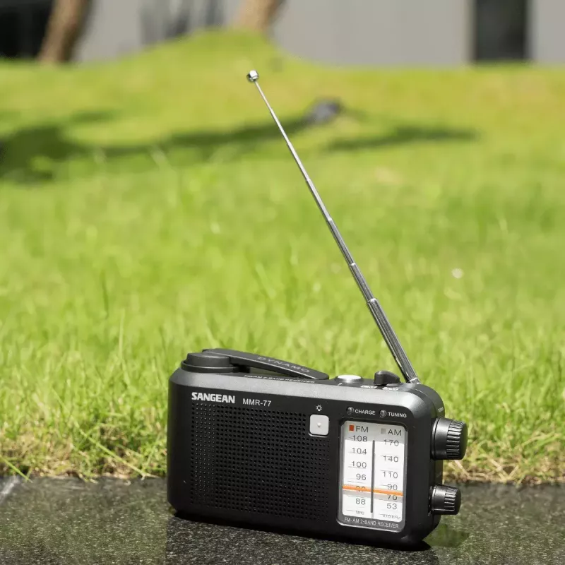 Radio portátil Sangean MMR-77 Analógica AM FM Negra 3,5 mm auriculares