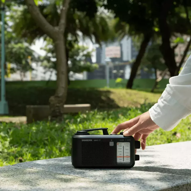Radio portátil Sangean MMR-77 Analógica AM FM Negra 3,5 mm auriculares
