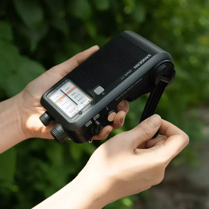 Radio portátil Sangean MMR-77 Analógica AM FM Negra 3,5 mm auriculares