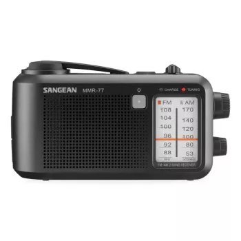 Radio portátil Sangean MMR-77 Analógica AM FM Negra 3,5 mm auriculares