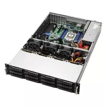 Barebone de servidor ASRock 2U12L2S-SIENA (2U) — AMD SoC, Socket SP6, 12 bahías de 3,5 pulgadas + 2 de 2,5 pulgadas, fuente de alimentación 800W, DDR5 hasta 96GB