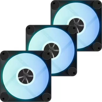 Ventilador de carcasa APNX FP1-R 120 mm, negro, flujo de aire invertido, pack de 3