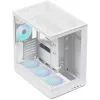 Caja de PC torre APNX V2-F-WT-v1, blanca, con tres paneles de cristal templado