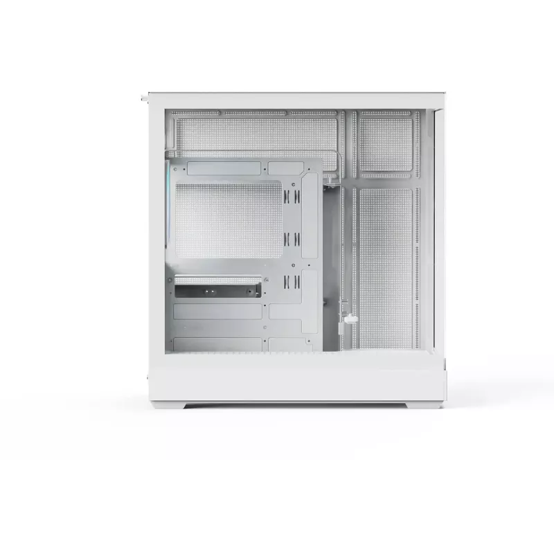 Caja de PC torre APNX V2-F-WT-v1, blanca, con tres paneles de cristal templado