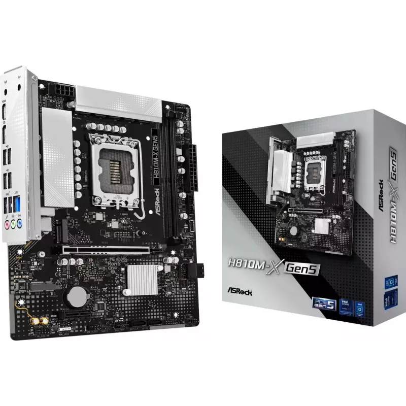 Placa base ASROCK H810M-X GEN5 DDR5 Intel S1851 microATX — DDR5, LGA 1851