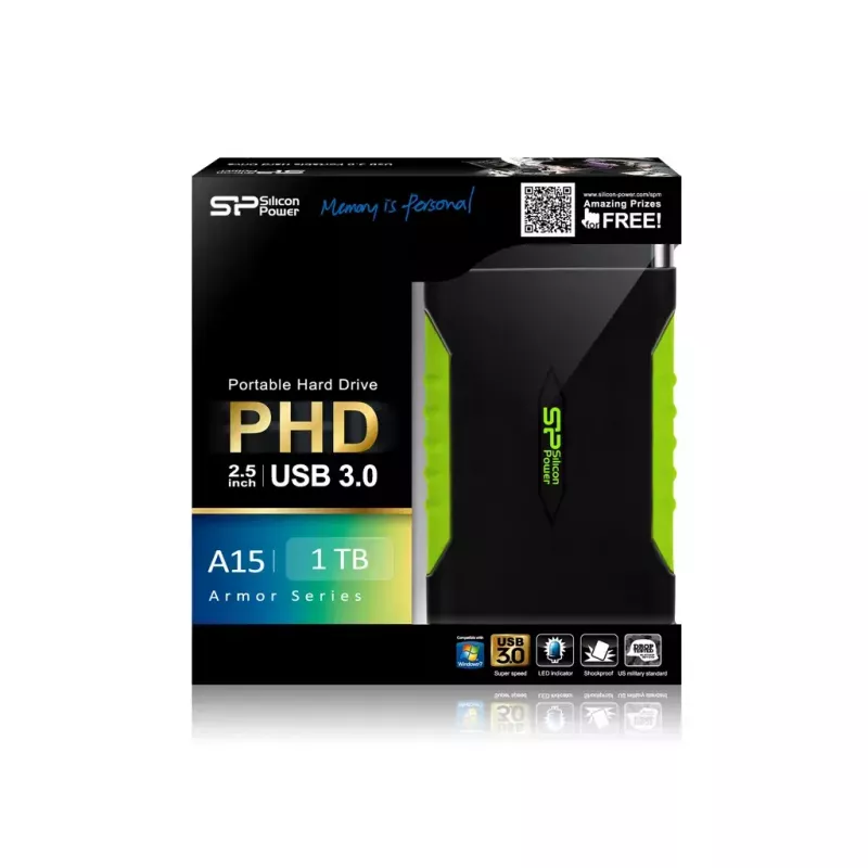 Disco duro externo Silicon Power 1TB 3.2 Gen 1 Armor A15