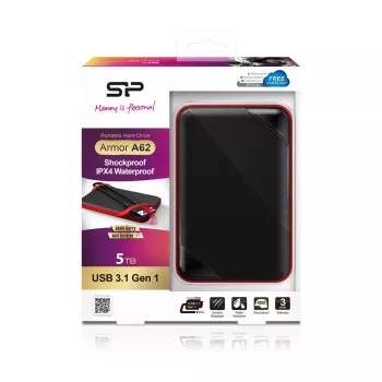 Disco duro externo Silicon Power 5 TB USB 3.2 Armor A62