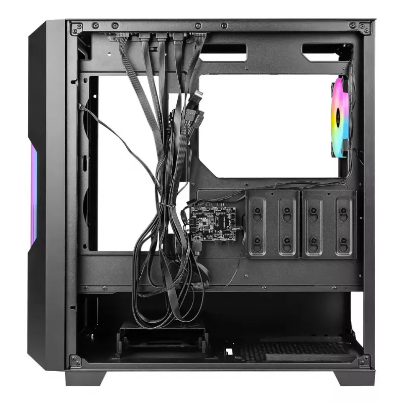 Caja de PC AZZA Guardian Glass semitorre – negra, ATX/Micro‑ATX/ITX/EATX, compatible con 3,5 pulgadas×2 / 2,5 pulgadas×4, ventiladores frontales de 120/140 mm