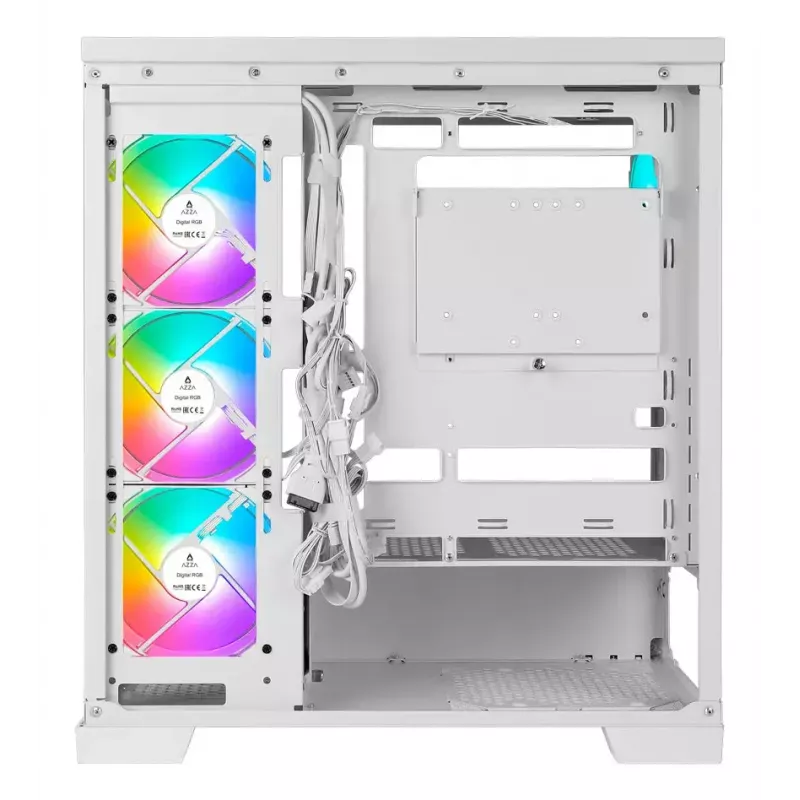 AZZA Cove 570W caja Midi Tower CSAZ-570W, USB Type-C, 4x ventiladores ARGB, blanco