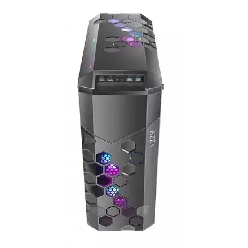 Caja de PC AZZA STORM ARGB torre completa – negra, compatible con ATX/Micro-ATX/EATX, ventiladores ARGB preinstalados