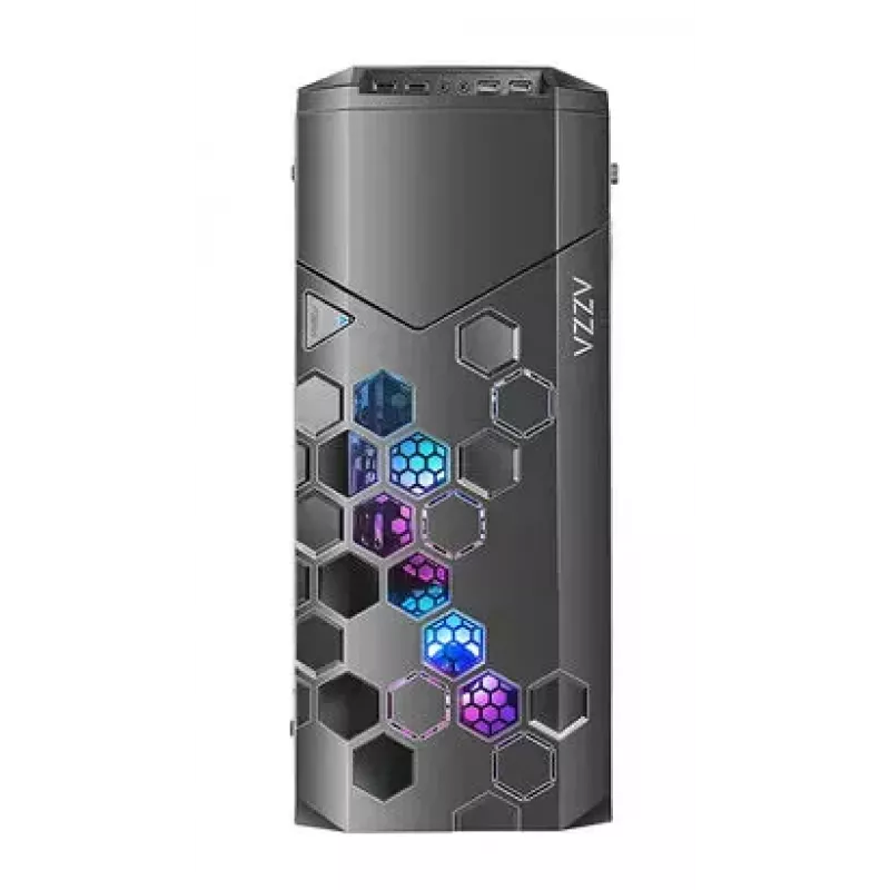 Caja de PC AZZA STORM ARGB torre completa – negra, compatible con ATX/Micro-ATX/EATX, ventiladores ARGB preinstalados